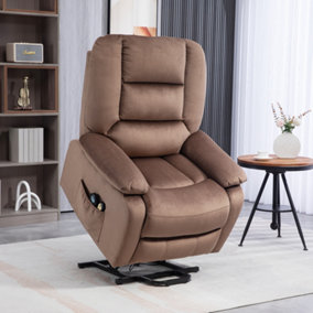 HOMCOM Riser and Recliner Chair Lift Chair with Vibration Massage, Heat, Brown