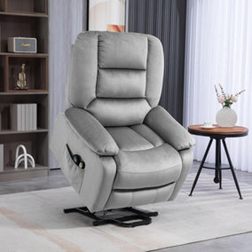 HOMCOM Riser and Recliner Chair Lift Chair with Vibration Massage, Heat, Grey