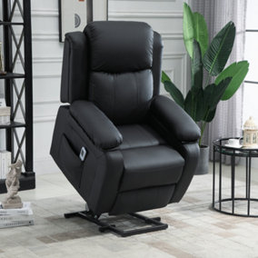 HOMCOM Riser and Recliner Chair Power Lift Reclining Chair with Remote, Black