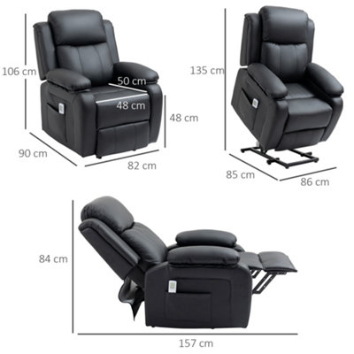 HOMCOM Riser and Recliner Chair Power Lift Reclining Chair with Remote, Black