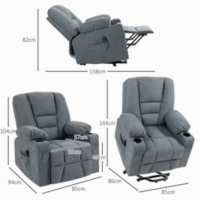 HOMCOM Riser and Recliner Chair w/ Remote, Lift Chair for Elderly, Grey