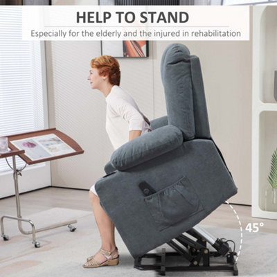 HOMCOM Riser and Recliner Chair w/ Remote, Lift Chair for Elderly, Grey