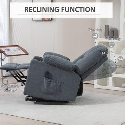 HOMCOM Riser and Recliner Chair w/ Remote, Lift Chair for Elderly, Grey