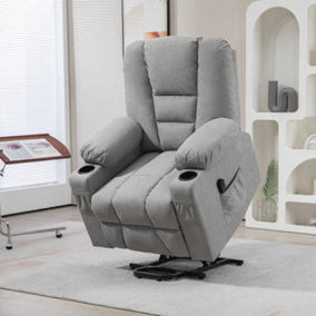 HOMCOM Riser and Recliner Chair w/ Remote, Lift Chair for Elderly, Light Grey