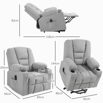 HOMCOM Riser and Recliner Chair w/ Remote, Lift Chair for Elderly, Light Grey