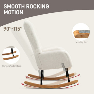 HOMCOM Rocking Chair, Modern Armchair with Backrest for Bedroom, Cream ...