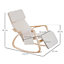HOMCOM Rocking Lounge Chair Recliner Relaxation Lounging Relaxing Seat Adjustable Footrest, Side Pocket and Pillow, Cream White