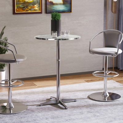 Adjustable round deals bar table