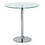 HOMCOM Round Dining Table Bistro Pub Counter w/ Tempered Glass Top for Kitchen