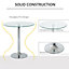 HOMCOM Round Dining Table Bistro Pub Counter w/ Tempered Glass Top for Kitchen
