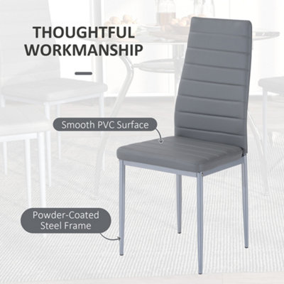 HOMCOM Round Dining Table Set for 4, Kitchen Table and Chairs with Cushion