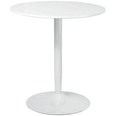 HOMCOM Round Dining Table w/ Steel Base, Non-slip Pad for Living Room White