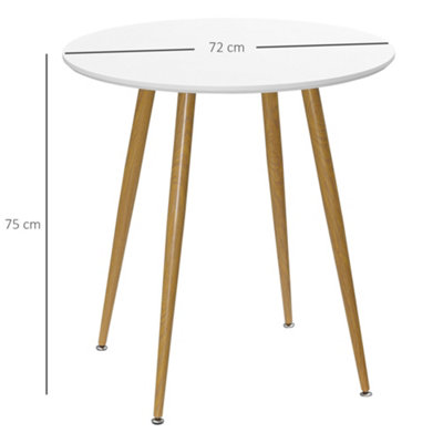 HOMCOM Round Dining Table with Matte Top Metal legs, Kitchen Table for 2 People