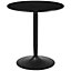 HOMCOM Round Dining Table with Steel Base, Non-slip Pad for Living Room, Black