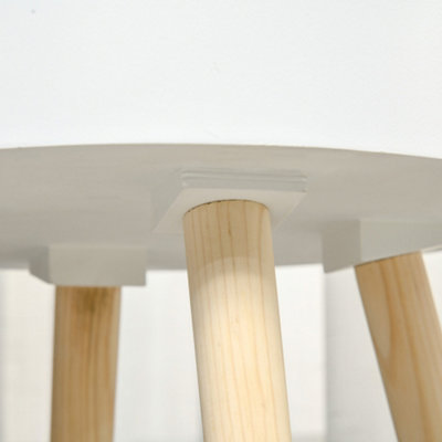HOMCOM Round Side Table Nightstand w/ Hidden Storage Space Removable Lid, White