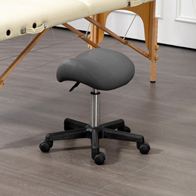 thumbnail image 2 of HOMCOM Black Saddle Salon Stool – Rolling Adjustable Chair For Massage, Spa, Tattoo, Beauty – MHSTAR 2 of 4