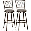 HOMCOM Set of 2 Bar Chairs Swivel Armless Upholstered Metal Frame Barstools