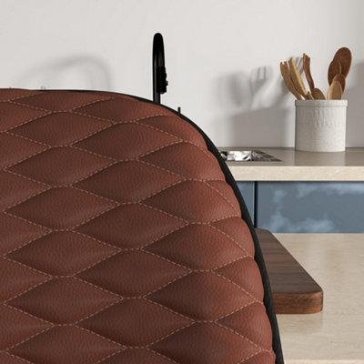 HOMCOM Set of 2 Bar Stools, Adjustable Swivel Breakfast Barstools, Brown