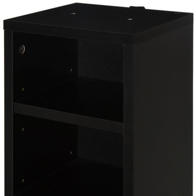 HOMCOM Set of 2 CD Media Display Shelf Unit Tower Rack Adjustable, Black