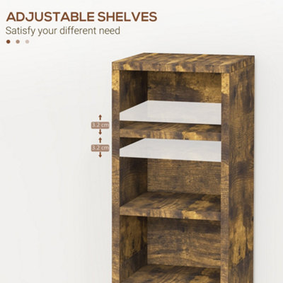 HOMCOM Set of 2 CD Media Display Shelf Unit Tower Rack Adjustable 