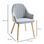 HOMCOM Set Of 2 Elegant Tub Velvet-Feel Dining Chairs w/ Wood Legs Metal Frame
