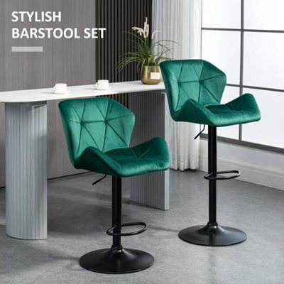 Green bar stools set deals of 2