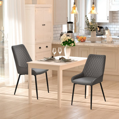 Faux leather quilted dining chairs discount