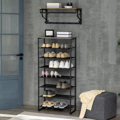 HOMCOM Shoe Rack, 8-tier Shoe Storage Shelf for 21-24 Pair Shoes for  Entryway