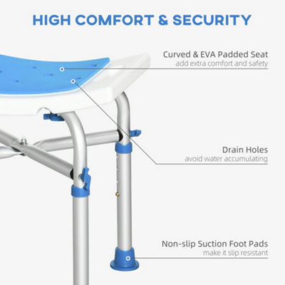 HOMCOM Shower Chair for the Elderly and Disabled, Adjustable