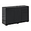 HOMCOM Side Cabinet with 2 Door and 2 Drawer for Home Office Black 74H x 117W x 36Dcm