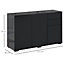 HOMCOM Side Cabinet with 2 Door and 2 Drawer for Home Office Black 74H x 117W x 36Dcm