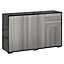 HOMCOM Side Cabinet with 2 Door and 2 Drawer for Home Office Grey Black