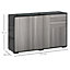 HOMCOM Side Cabinet with 2 Door and 2 Drawer for Home Office Grey Black