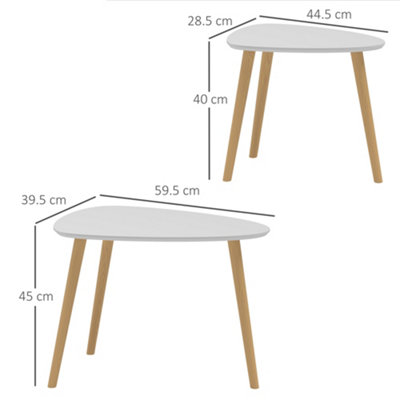 HOMCOM Side Table Set of 2, Modern End Coffee Bedside Tables Grey Natural