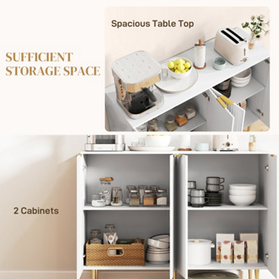 HOMCOM Sideboard Buffet Cabinet with Adjustable Shelves, White