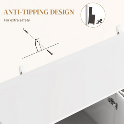 HOMCOM Sideboard Buffet Cabinet with Adjustable Shelves, White