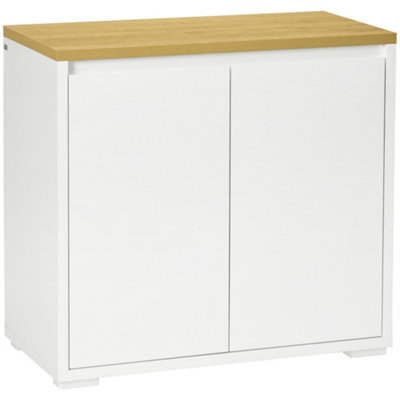 HOMCOM Sideboard Living Room Cabinet with Double Door Cabinet Adjustable Shelf