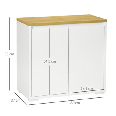 HOMCOM Sideboard Living Room Cabinet with Double Door Cabinet Adjustable Shelf