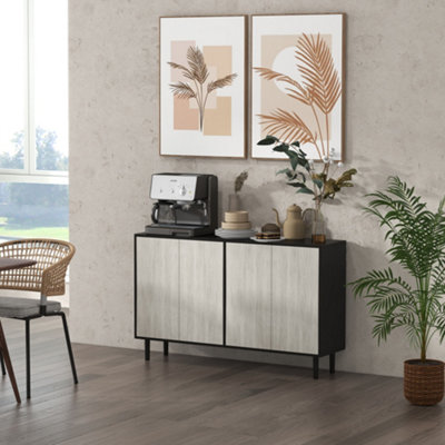 HOMCOM Sideboard Storage Cabinet for Living Room with Adjustable ...