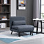 HOMCOM Single Sofa Bed Sleeper Foldable Portable Pillow Lounge Couch Living Room Furniture - Dark Grey