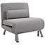 HOMCOM Single Sofa Bed Sleeper Foldable Portable Pillow Lounge Couch Living Room Furniture - Grey