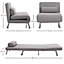 HOMCOM Single Sofa Bed Sleeper Foldable Portable Pillow Lounge Couch Living Room Furniture - Grey