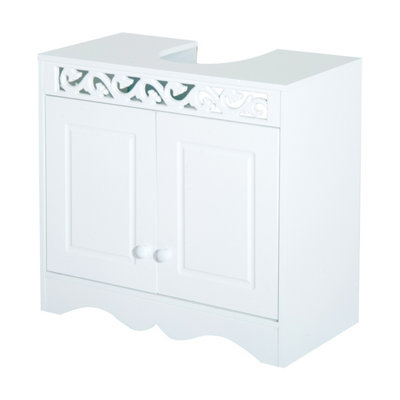 HOMCOM 60x60cm Under-Sink Storage Cabinet w/ Adjustable Shelf 2 Doors  Cabinet