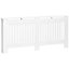 HOMCOM Slatted Radiator Cover Painted Cabinet MDF Lined Grill in White 152L x 19W x 81H cm