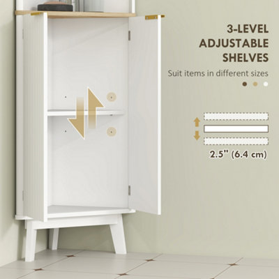 HOMCOM Slim Bathroom Storage Unit, Bathroom Cabinet with Doors, White