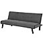 HOMCOM Sofa Bed Adjustable Back Velvet-Touch Padded Single Bed Recliner w/ Metal Feet Grey