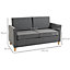 HOMCOM Sofa Double Seat Compact Loveseat Couch Living Room Furniture with Armrest Grey