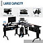 HOMCOM Space-Saving Corner Work Office Desk Gaming w/ Steel Frame CPU Rack Black