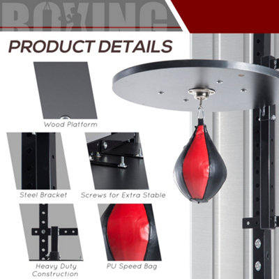 HOMCOM Speed Bag Platform Speedball Frame Set Training Punching Boxing Workout