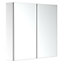 HOMCOM Stainless Steel Wall mounted Bathroom Mirror Storage Cabinet Double Doors 600mm (W)